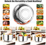 GREATLINK Food Steamer for Cooking, Vegetable Steamer Basket for Instant Pot Accessories 6 Qt, Stainless Steel Steamer Basket for Pot, Veggie, Fish, Seafood, Egg, Pasta, Dumpling Steamer with Handle (6 Qt - Steamer Basket)
