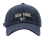 Top Baseball Caps for Women-Men Outdoor Baseball Hats New York Golf Sports Hat Curved-Brim UV Protection Navy