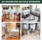FXW Homeplus Indoor Dog Playpen - Stress-Free and Safe Play, 45 Inch 8 Panels for Puppy and Small Dogs, White│Patented