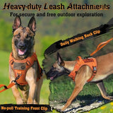 rabbitgoo Dog Harness Small Sized No Pull, Tactical Service Pet Vest with Molle and Control Handle, Adjustable and Reflective Military Harness for Easy Walking and Training, Orange, S