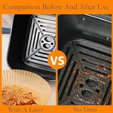 300 PCS Air Fryer Liners Disposable, 8.1 * 5.1 inch Air Fryer Paper Fit 2-Basket 8-10QT Ninja Dual, Food Grade Air Fryer Accessories Baking Paper for Ninja DZ201,DZ401,DZ550,SL401