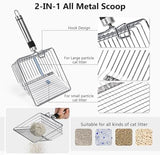 Stainless Steel Cat Litter Box, Extra Large Litter Boxes for Big Cats, XL Metal Cat Litter Box with Lid, Anti-Urine Leakage, Non-Sticky, Include Cat Mat and Litter Scoop