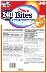 INABA Churu Bites Dog Treat, Grain-Free, Baked Chicken Filled with Churu, Chicken Recipe Wraps Chicken Recipe & Cheese Recipe 20 Pack Variety