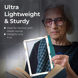 MagniPros 5X Large LED Page Magnifier for Reading Magnifying Reader with 3 Color Lighting Modes & Anti-Glare Lens to Reduce Eye Strain-Perfect for Small Prints, Aging Eyes, Low Vision and Seniors