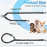 Double Dog Leash, No Tangle 360° Swivel Rotation Reflective Lead Attachment Bungee Extension Length Dual Two Dog Lead Splitter, Comfortable Shock Absorbing Walking Training for 2 Dogs