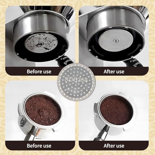 WDT Tool Espresso Machines Accessories - 54mm Dosing Funnel and Puck Screen, 5×0.4mm Espresso Needle Distributor with Wooden Base | Fits Breville 8 Series and 54mm Coffee Machines Portafilters