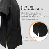 Dog Grooming Smock for Men Women, Anti-Static Smock for Pet Shop Dog Cat Grooming Bathing, Short Sleeves, Water Resistant and Hair Proof, (Solid Black L)