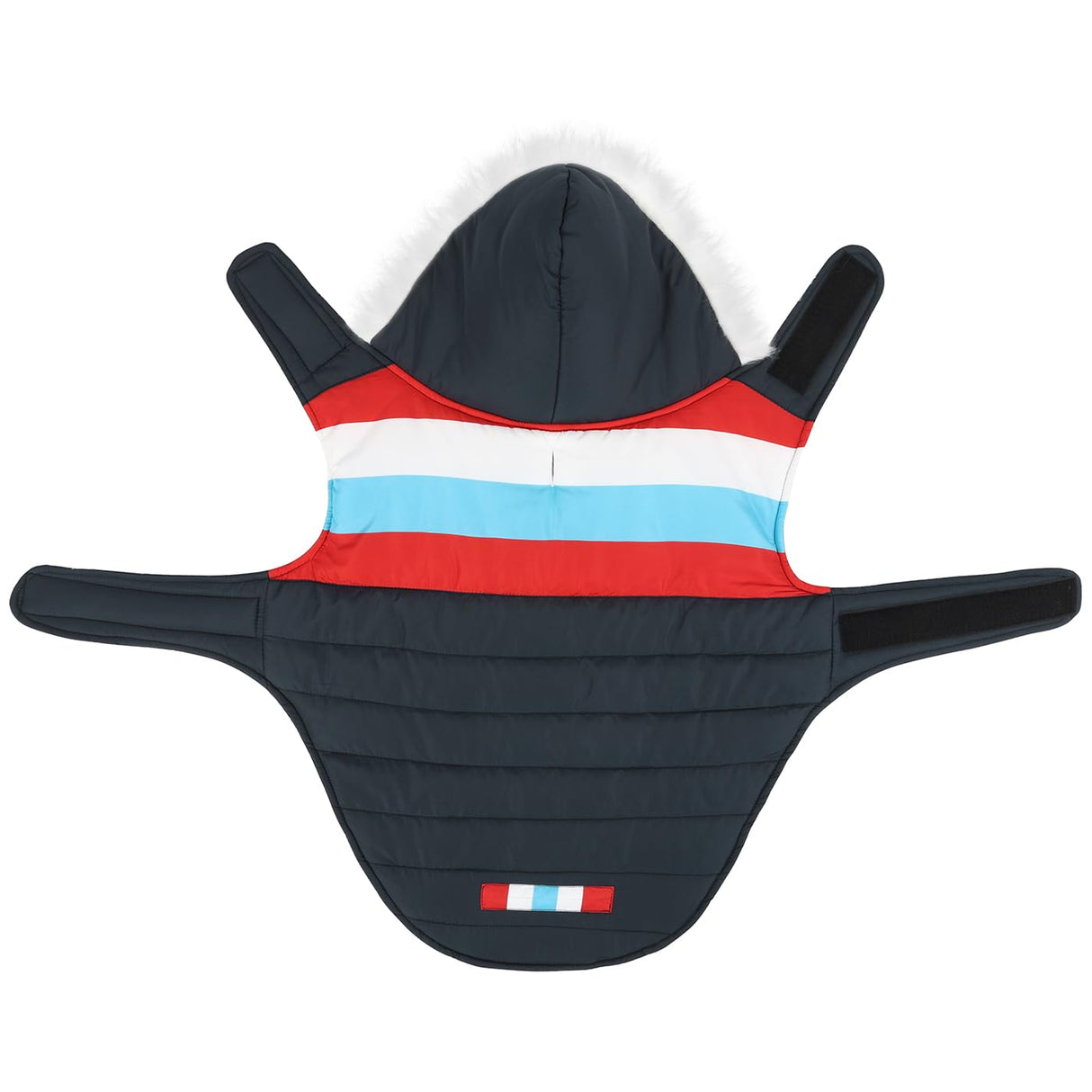 HDE Dog Puffer Jacket Fleece Lined Warm Dog Parka Winter Coat with Harness Hole Patriotic - L