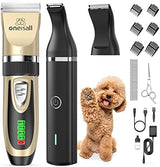 oneisall Dog Grooming Clippers and Dog Paw Trimmer Kit 2 in 1 Quiet Cordless Dog Clippers for Grooming Pet Hair Paws Trimmers for Small Dogs Cats Animals