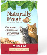 Naturally Fresh Cat Litter Made From Walnut Shells, Unscented, Multi-Cat, Upcycled, Low Dust, Sustainable, 26 Lbs