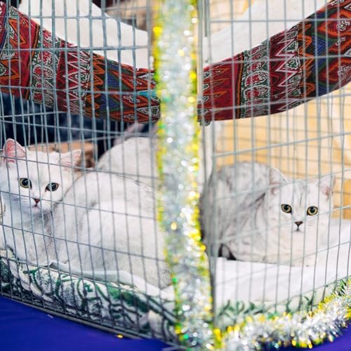 2 Pieces Reversible Cat Hanging Hammock Soft Breathable Pet Cage Hammock with Adjustable Straps and Metal Hooks Double Sided Hanging Bed for Small Dogs Rabbits(Ethnic Pattern,M)
