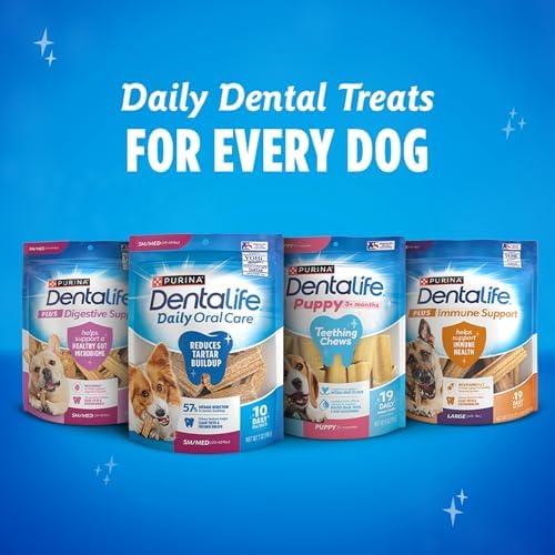 DentaLife Daily Oral Care Dog Treats for Small and Medium Dogs, Chewy Dental Treat to Freshen Breath and Fight Tartar, Chicken Flavor, 35.7 oz. each, 47 Chews each/94 Total Chews - 47 ct. Pouch