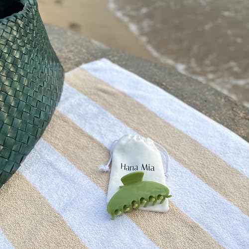 Premium Durable Acetate Hair Accessories - Large No-Slip 4 Inch Claw Clips for Women's Thick Hair (Green)