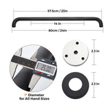 Grab Bars for Shower, 1 Pack 24-Inch Anti Slip Shower Handles for Elderly, Safety Shower Grab Bar, Stainless Steel Handicap Grab Bars for Bathroom (Black 1" Diameter)