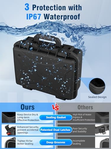 Starlink Mini Case - IP67 Waterproof Hard Carry Case for Starlink Mini Dish Kit Accessories Storage Box, Portable Satellite Dish Protective Case with Precision Cut Foam for Outdoor, Travel, Camping