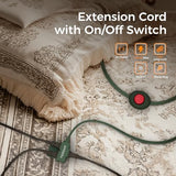 Foot Pedal Switch, TESSAN Extension Cord with ON/Off Switch, 3 Outlet,10FT, Push Button Extension Cord 1250W, Suitable for Lamps Appliances and Lighting Accessories, Christmas Tree Floor Lamp