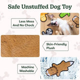 SHARLOVY No Stuffing Dog Toys Crinkle Squeaky, Long Lasting Chews for Aggressive, Durable Plush Dog Puppy Chew Toys for Teething, with 6 Tough Layers for Small Medium Large Breed