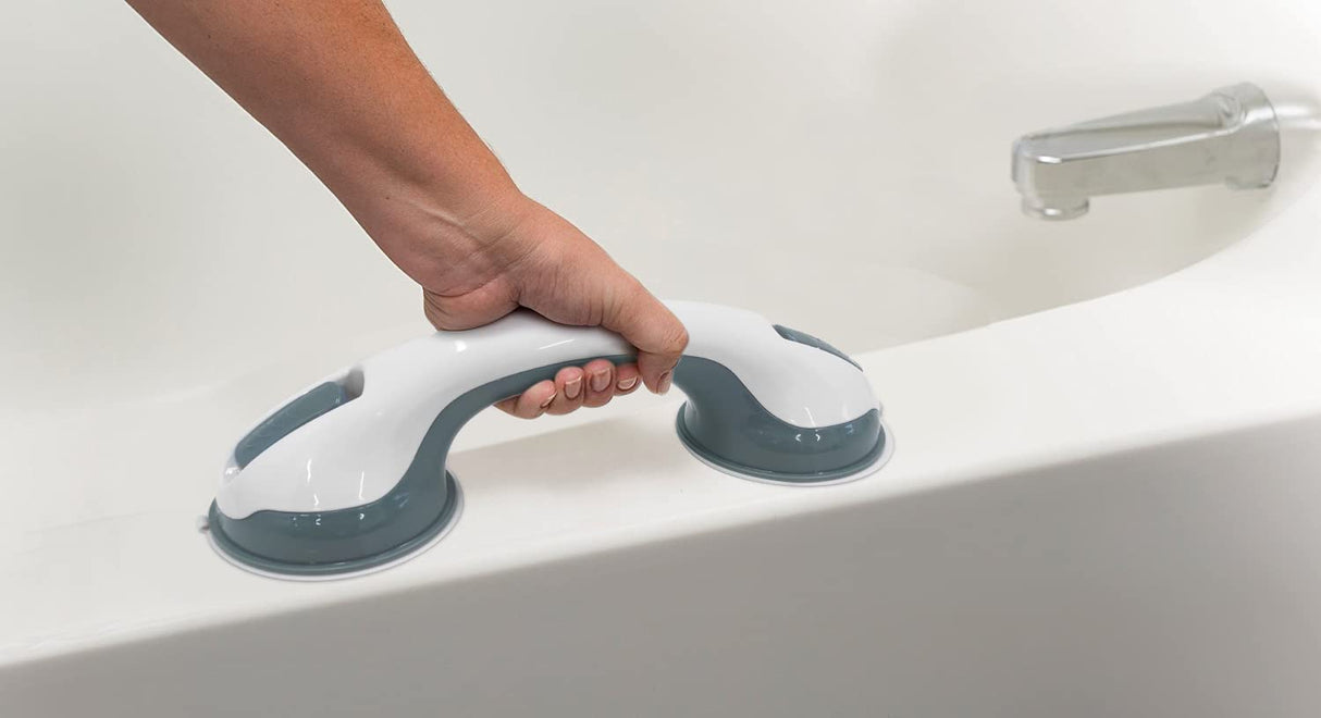 NLAAHCE Shower Grab Bar Heavy-Duty (2Pack) 12-Inch ADA Compliant Shower Handles for Elderly Suction Shower Grab Bars for Seniors Handicap Safety Handrail for Bathtubs Shower Assistance