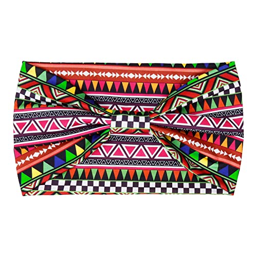 Huachi Wide Headbands for Women Boho Workout Head Bands for Women’s Hair African Knotted Non Slip Headwrap Turban Sport Yoga Girls Bandeau Hair Accessories (Pack of 4)