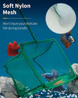 Pawfly Aquarium Fish Net with Braided Metal Handle Square Net with Soft Fine Mesh Sludge Food Residue Wastes Skimming Cleaning Net for Fish Tanks Small Koi Ponds and Pools