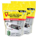 Victor M923-2 Fast-Kill Brand Refillable Mouse Poison Bait Station – 2 Stations, 40 Baits