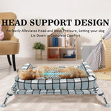 Elevated Raised Dog Bed Cot - Cooling Raised Dog Bed with Bolster Portable Washable Pet Cot Bed with Metal Frame Dog Hammock Bed for Indoor & Outdoor Medium