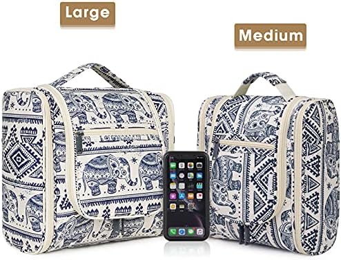 Hanging Toiletry Bag for Women Travel Makeup Bag Organizer Toiletries Bag for Cosmetics Essentials Accessories (Large, Elephant)