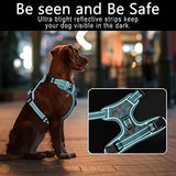 Timos No Pull Dog Harness,NO Need Go Over Dogs Head 3 Snap Buckles Reflective Oxford No Choke Puppy Harness with Front & Back 2 Metal Leash Clips Soft Padded Vest Harnesses for Small Medium Large Dogs