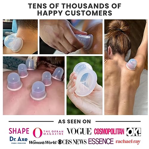 LURE Essentials Cupping Kit for Massage Therapy – Zen Cupping Set, Silicone Cupping Set, Massage Cups for Cellulite, Lymphatic Massage, Fascia (2 Cups)