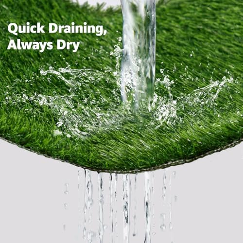 LOOBANI 47.6x29.2in Large Dog Litter Box with 2 Artificial Grass Patch + 2 Washable Pee Pads, Quickly Absorbency Portable Patio Potty for Balcony Apartment Use