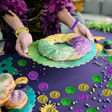 Winlyn 144 Pcs Mardi Gras Party Accessories Set Bulk Mardi Gras Bead Necklaces Masquerade Mardi Gras Coins Temporary Tattoos Rubber Bracelets for Mardi Gras Parade Masquerade Party Décoration