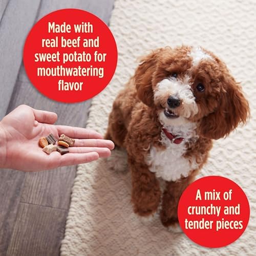 Milk-Bone Trail Mix Chewy & Crunchy Dog Treats, Real Beef & Sweet Potato, 9 Ounce (Pack of 6)