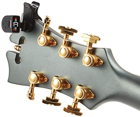 D'Addario Accessories Guitar Tuner - Micro Headstock Tuner - Tuner for Acoustic Guitar, Electric Guitar, Bass Guitar, Mandolin, Banjo, Ukelele, Cello, Double Bass & More - Universal Clip On - 1pk