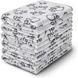 Luciphia 1 Pack 6 Dog Blankets Cat Soft Fluffy Fleece Pet Blanket Warm Cute Print Design Puppy Kitten Doggy Paw Grey Large(41"x31")