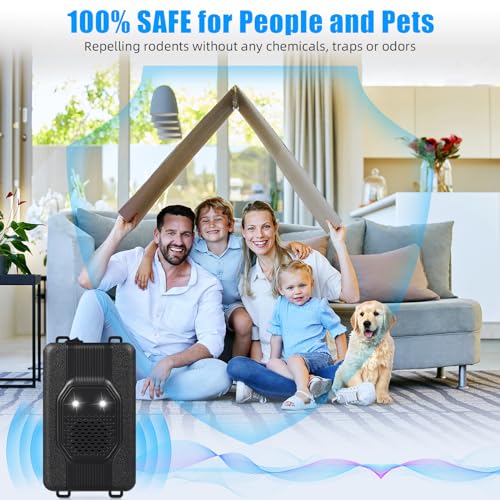 2 Pack Under Hood Rodent Repellent for Cars Ultrasonic pest Repeller Battery Operated with Strobe Light To Scare Away Rodent Mice Squirrel Repellent for CarEngine Truck RV Warehouse Vehicle Protection