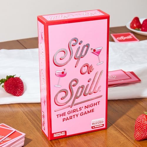 WHAT DO YOU MEME? Sip or Spill — The Girl's Night Party Game, Perfect for Galentines Day Games, or Valentines Friendship Gifts for Women, and Bachelorette Party Favors by Relatable