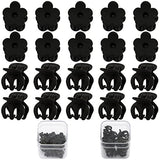 SuPoo Claw Hair Clips for Girls - 20pcs Black Mini Flower and Octopus Clips for Thin, Short Hair - 1.1 Hair Styling Accessories & School Gifts