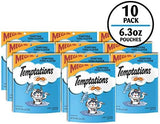 Temptations Classic Crunchy and Soft Cat Treats Tempting Tuna Flavor, 6.3 oz. Pouch (Pack of 10)