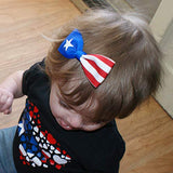 Puerto Rico Hair Accessories for Girls 3.5 Inch Flag Hair Bow For Toddlers Bows For Little Girls With Clips 2 Pack For School Dance Event