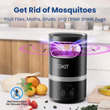 COKIT Indoor Insect Trap, Catch Insect with Suction, Bug Light and Sticky Glue, Catcher & Killer for Mosquito, Gnat, Moth, Fruit Flies, Non-Zapper Traps for Home (Adapter, Black+Grey)
