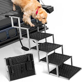 Niubya Portable Folding Dog Stairs for Cars, SUVs, Trucks - Lightweight Pet Ramp for Large Dogs with Non-Slip Surface - Reinforced Steps Support Up to 200 lb - 6 Steps