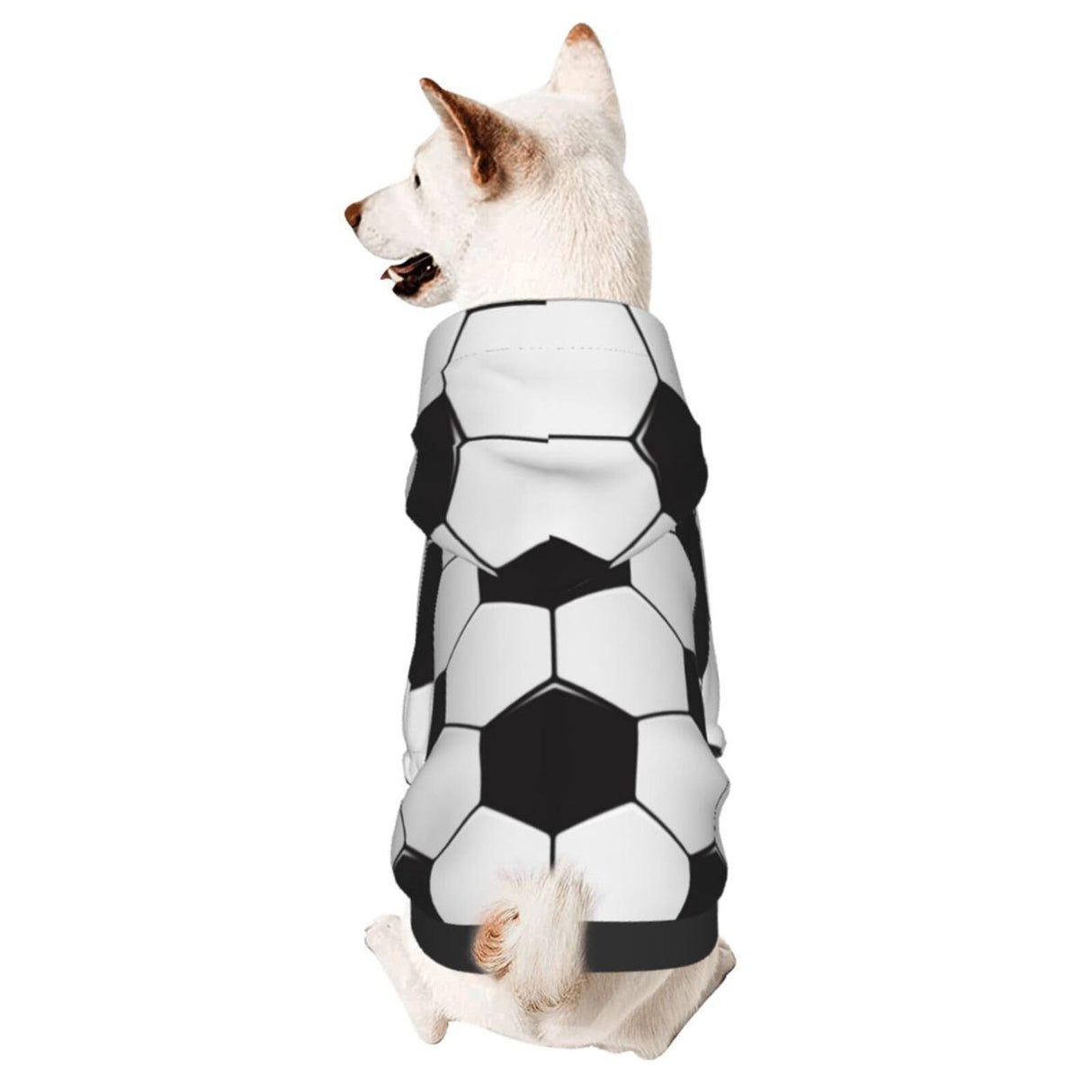 Soccer Ball White and Black Dog Hoodie Pet Clothes Sweaters with Hat