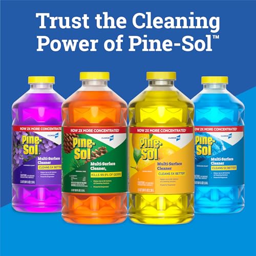 Pine-Sol Multi-Surface Cleaner, CloroxPro, 2x Concentrated Formula, All-Purpose Cleaner, Lemon Fresh, 80 Fl Oz, Pack of 3