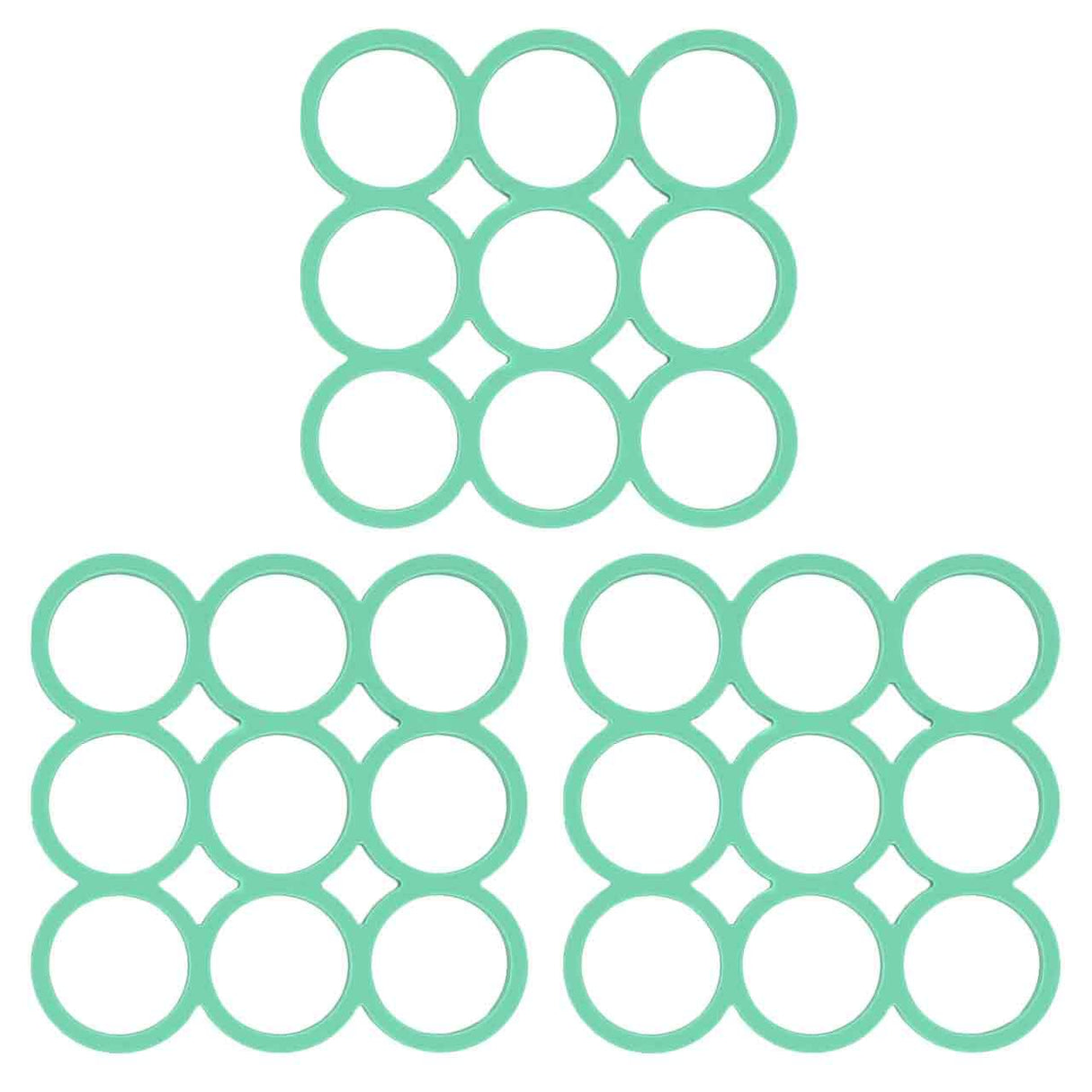myHomeBody Silicone Trivet Heat Resistant Mat | Potholders for Kitchens | Trivets for Hot Dishes, Hot Pads for Kitchen | Kitchen Accessories Cooking Accessories | Aqua Loops, Set of 3