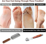Colossal Foot Rasp & Wood Handle Callus Shaver (10 Replacement & 1 Foot File Heads), Pedicure Foot File Kit, Heel Scraper for Feet, Foot File Callus Remover