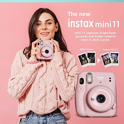 Fujifilm Instax Mini 11 Instant Camera Charcoal Gray + Fuji Film Value Pack (40 Sheets) + Shutter Accessories Bundle, Incl. Compatible Carrying Case, Quicksand Beads Photo Album 64 Pockets
