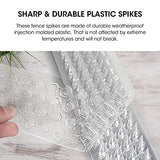 Touri 24 Pack Clear Transparent PVC Bird Spikes Deterrent Strips for Outside to Keep Birds, Pigeons, Cats, Squirrels, Raccoons Away