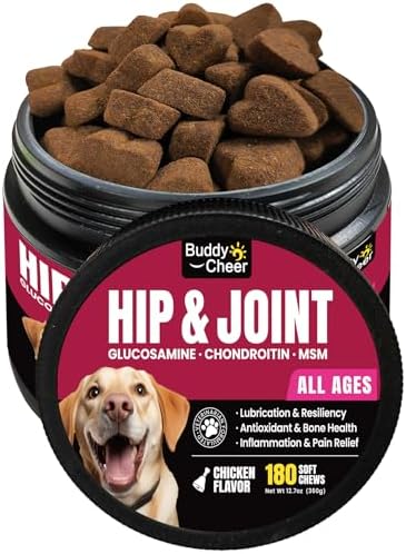 Glucosamine for Dogs Hip and Joint Supplement Chews, Chondroitin Joint Supplement for Dogs, Wuffe Joint Chews for Dogs, Dog Joint Supplement for Pain Relief with MSM, Turmeric - Chicken Flavor- 180 Ct