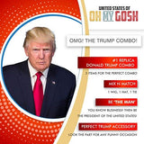 United States of Oh My Gosh Trump 2020 Costume Set | Includes Donald Trump Blonde Synthetic Wig Cap, Red Tie & MAGA Hat | Mr. Billionaire Accessories | Perfect for Cosplay, Parties & Halloween America