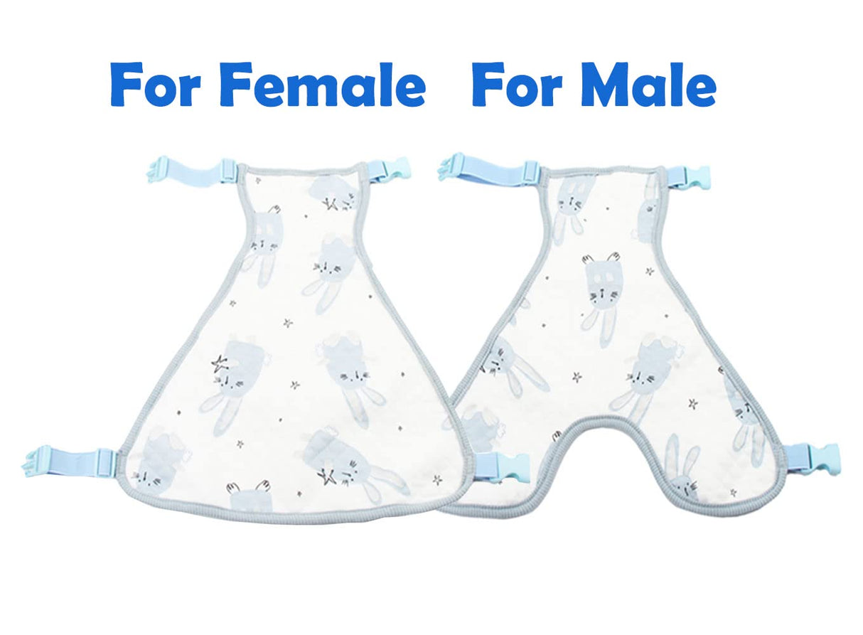 Harikaji Dog Belly Cover, Cat Recovery Suit Pet Abdominal Protective Clothing Washable Dog Bellyband Dog Recovery Suit(Male Blue,L)